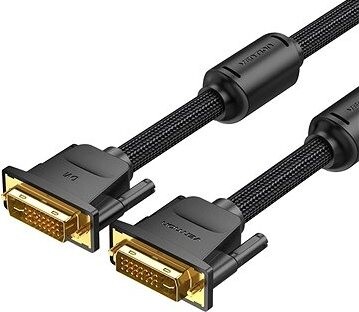Vention Cotton Braided DVI Dual-link (DVI-D) Cable 1m Black