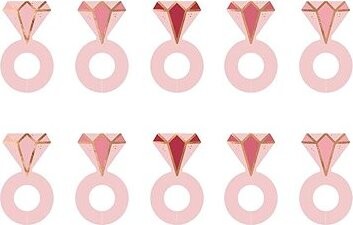 Dekorácia na poháre prsteň – svadba – rozlúčka so slobodou 10 ks