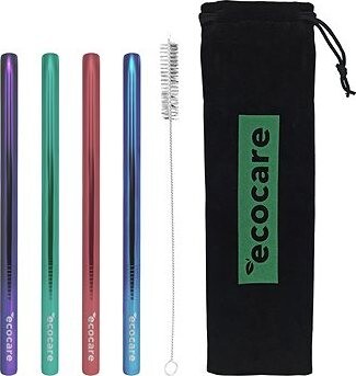 ECOCARE ekologická kovová slamka Maxi Mix 21,5 × 1,2 cm (4 ks)