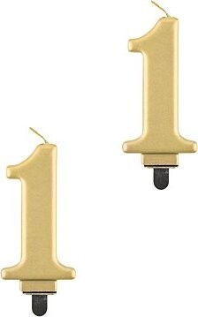 Godan Narodeninová sviečka na tortu – 1 – metalická zlatá – 8 cm – 2 ks