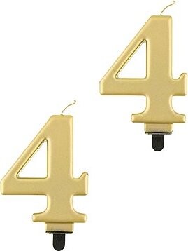 Godan Narodeninová sviečka na tortu – 4 – metalická zlatá – 8 cm – 2 ks