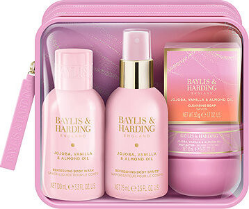 BAYLIS & HARDING sada v taštičke Jojoba, Vanilka & Mandľový olej 225 ml