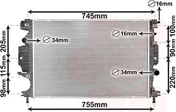 VAN WEZEL chladič, chladenie motora 18002642