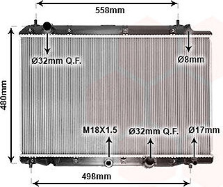 VAN WEZEL chladič, chladenie motora 25002215