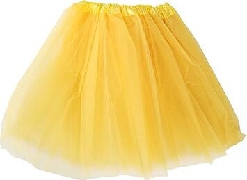 GUIRCA Retro dámska tutu sukňa, neón žltá, 40 cm – 80. roky – disko