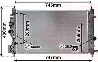 VAN WEZEL chladič, chladenie motora 37012708
