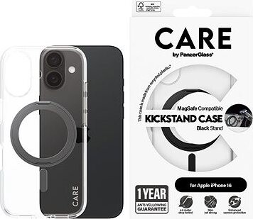 PanzerGlass CARE kryt Apple iPhone 16 MagSafe KickStand priehľadný/čierny