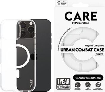 PanzerGlass CARE kryt Apple iPhone 16 Pro Max MagSafe Urban Combat priehľadný/biely