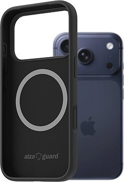 AlzaGuard Silicone Case Compatible with Magsafe na iPhone 17 Pro čierny