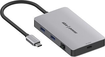 AlzaPower Metal USB-C Dock Station 7 v 1 Dual Screen vesmírne šedá