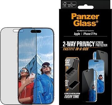 PanzerGlass Privacy Apple iPhone 17 Pro s bezprašným aplikačným boxom