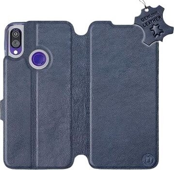 Flip puzdro na mobil Xiaomi Redmi Note 7 – Modré - kožené – Blue Leather