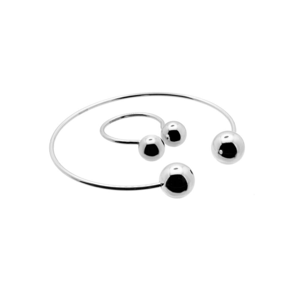 Sada náramku a prsteňa s guľôčkami z chirurgickej ocele 18446