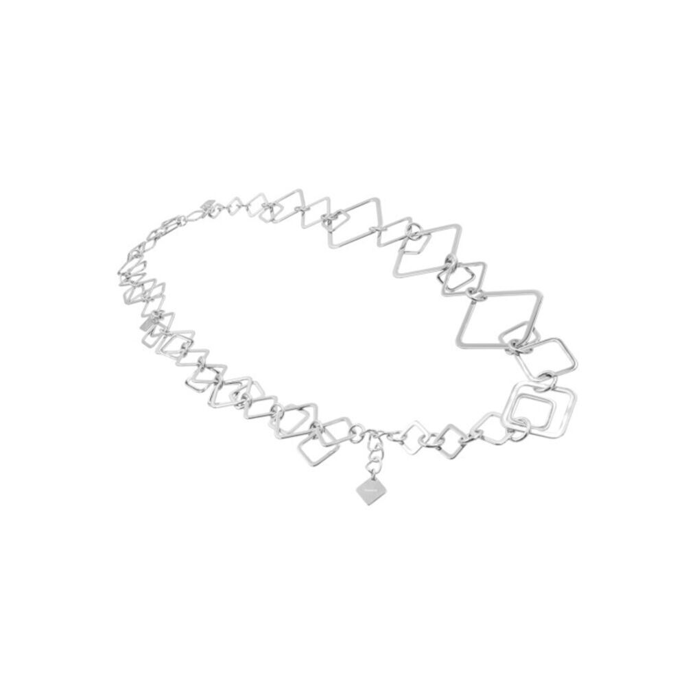 Dámsky lesklý dlhý náhrdelník 3D z chirurgickej ocele 18996