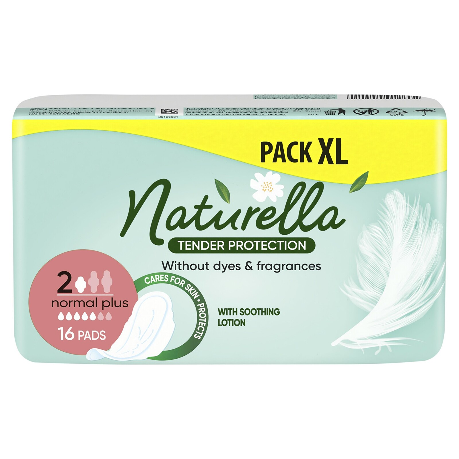 Naturella Dámske hygienické vložky Normal Plus Tender Protection 16 ks
