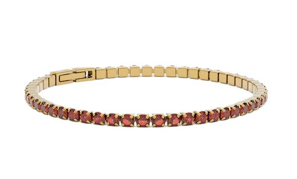 Furiosa Tenisový náramok s červenými kryštálmi Swarovski SB-CHERRYTENNIS-G 17 cm