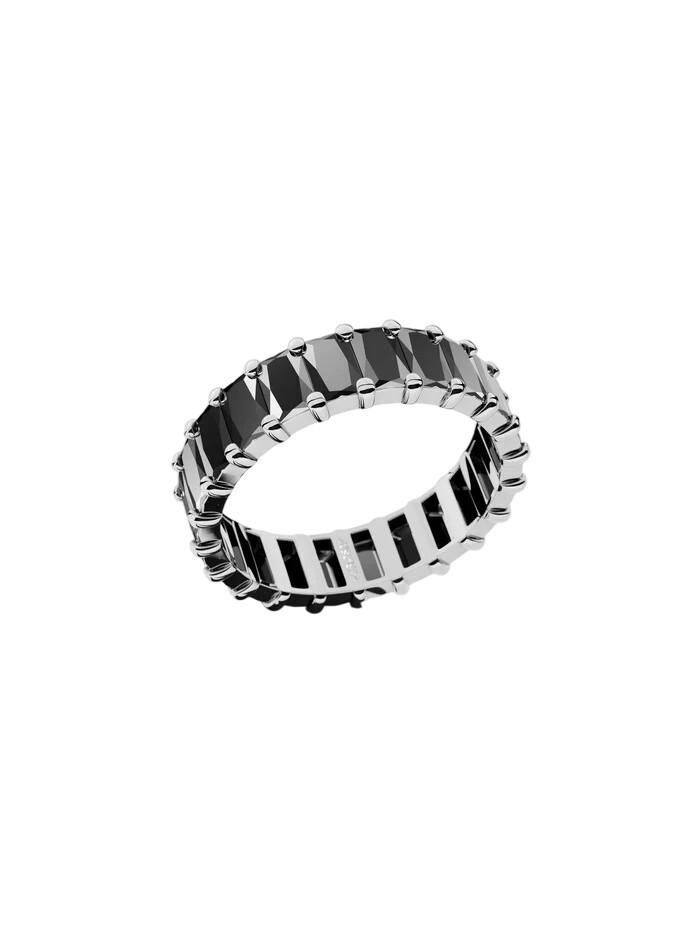 Furiosa Prsteň s čiernymi kubickými zirkónmi Crush Noir SR-CRUSHNOIR-S 51 mm