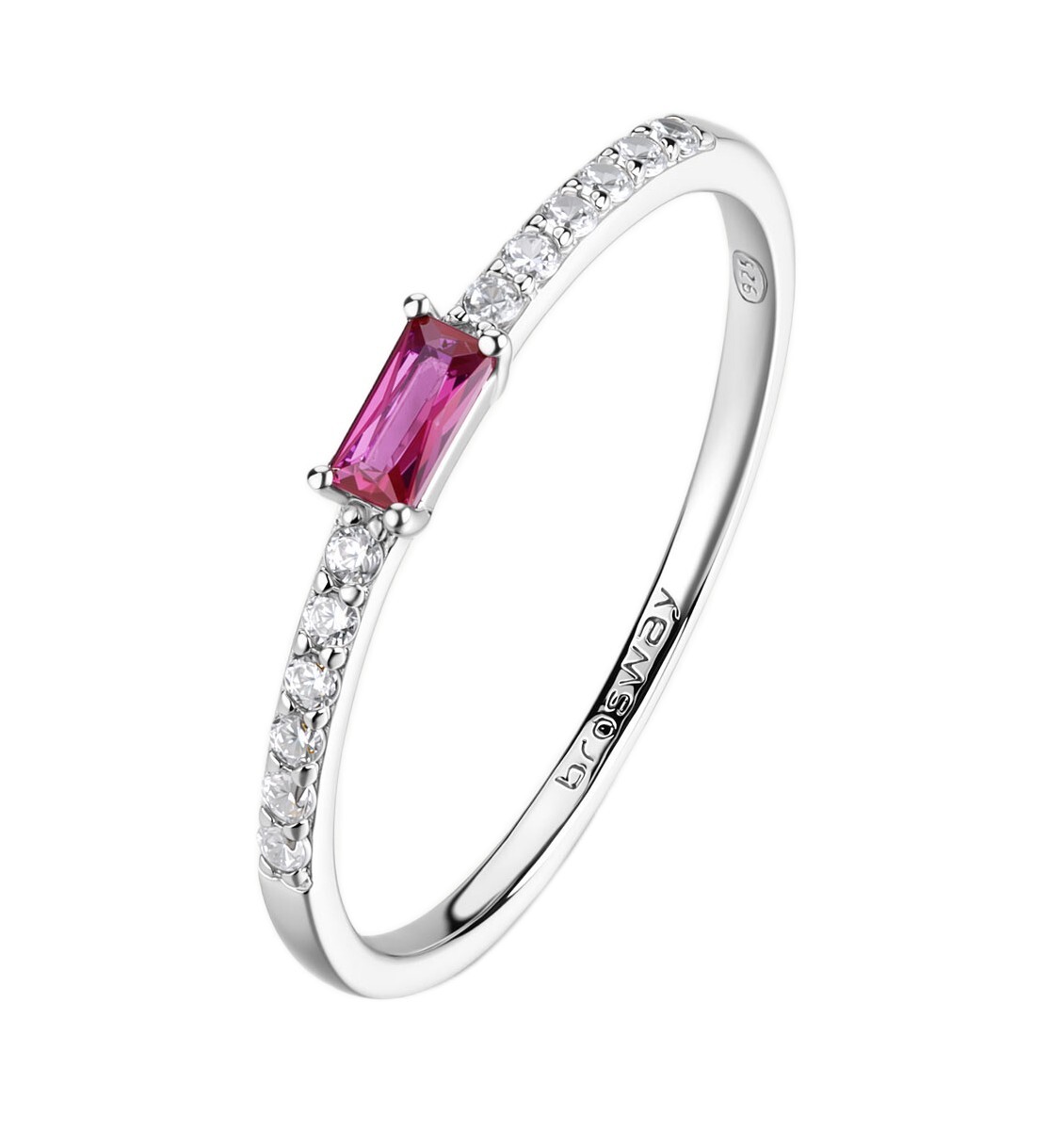 Brosway Pôvabný strieborný prsteň so zirkónmi Fancy Passion Ruby FPR143 58 mm