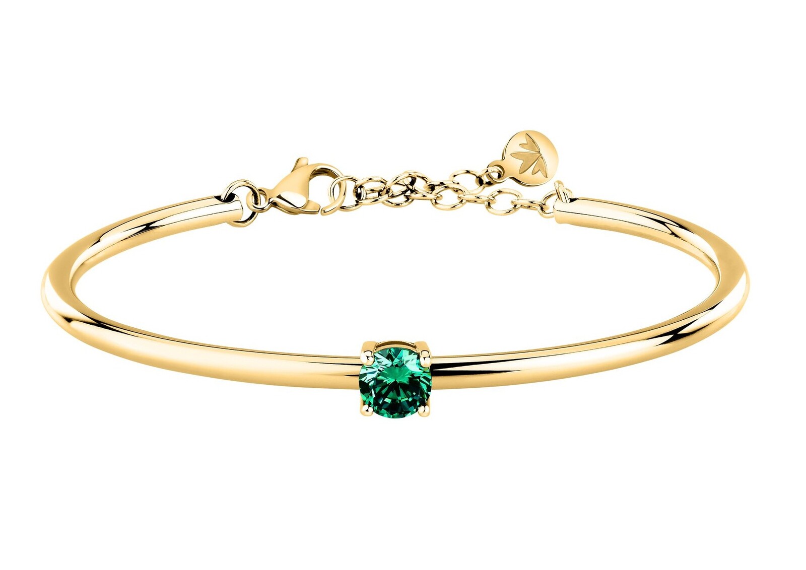 Morellato Pevný pozlátený náramok so zeleným zirkónom Cerchi SAKM98
