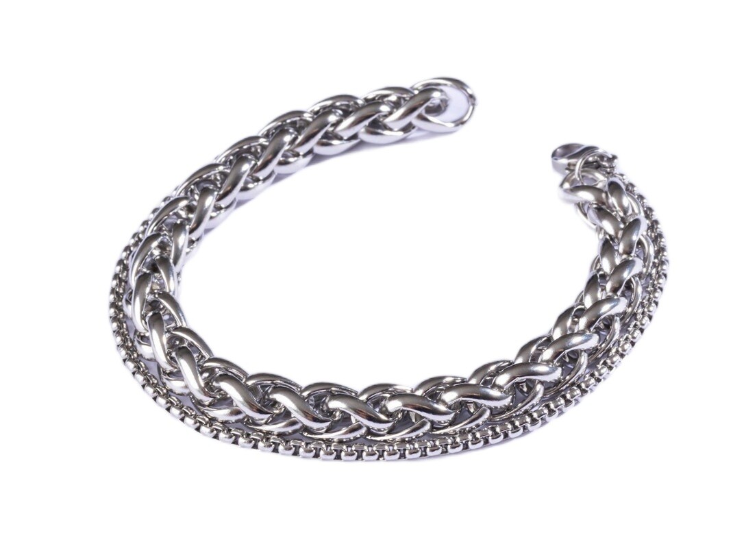 Marc Malone Moderný dvojitý náramok pre mužov MCGB5069S 19 cm