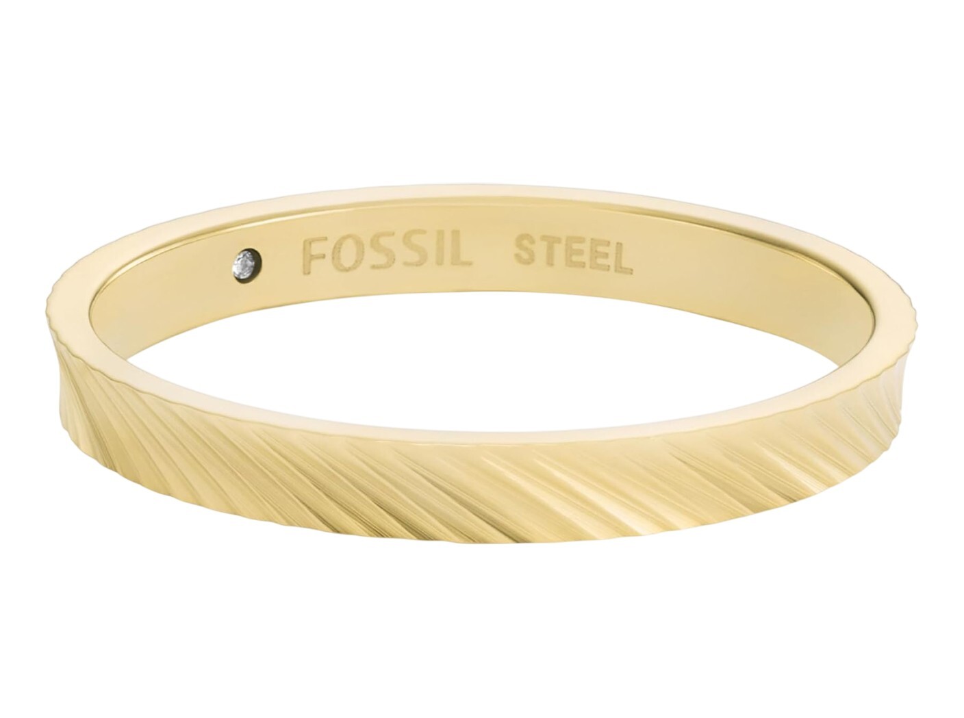Fossil Moderný pozlátený prsteň Harlow JF04756710 59 mm