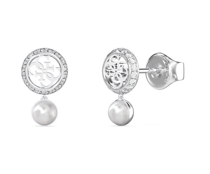 Guess Fashion oceľové náušnice s perličkou Tiny Pearly JUBE05517JWRHT/U