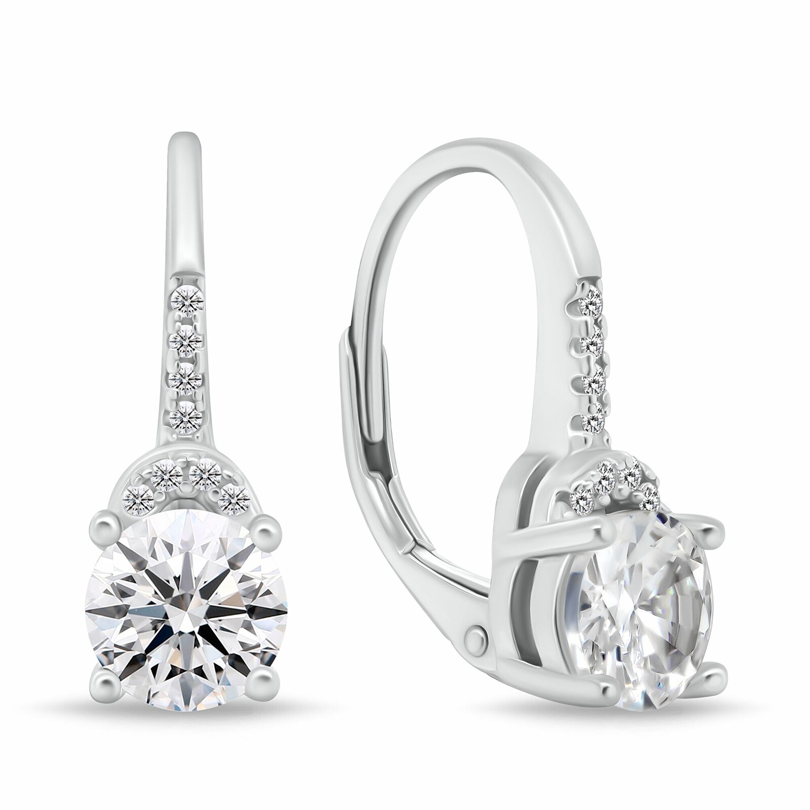 Brilio Silver Očarujúce strieborné náušnice so zirkónmi EA117W