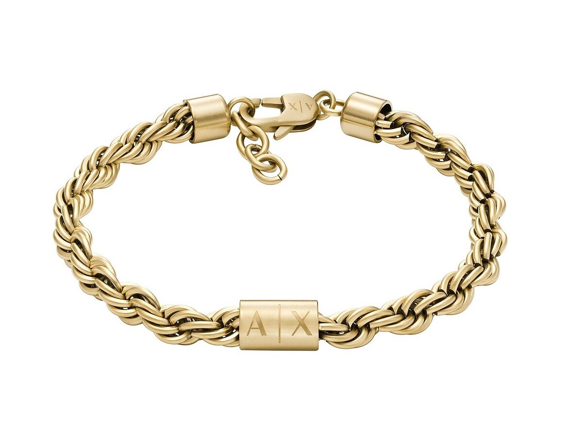 Armani Exchange Moderný pánsky pozlátený náramok z ocele AXG0124710