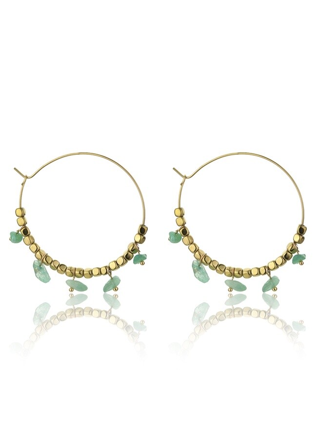 Emily Westwood Pozlátené náušnice kruhy s achátom Eden EWE23041G