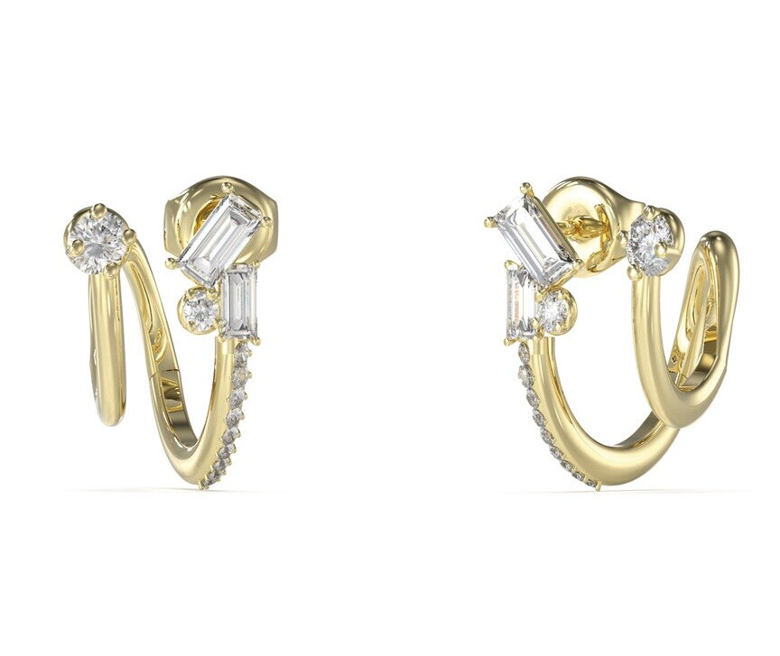 Guess Originálne náušnice s kryštálmi a zirkónmi Chandelier JUBE05360JWYGT/U