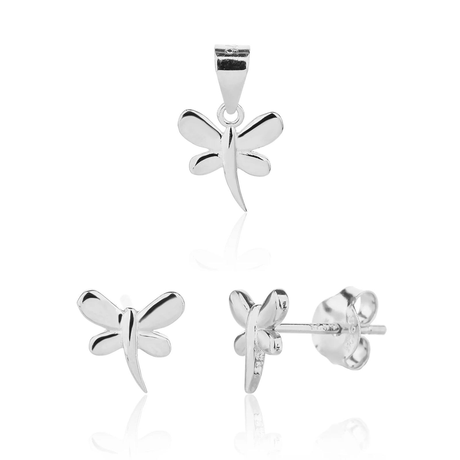 JVD Hravá strieborná sada šperkov Vážky SVLS0123SJ60000 (prívesok, náušnice)