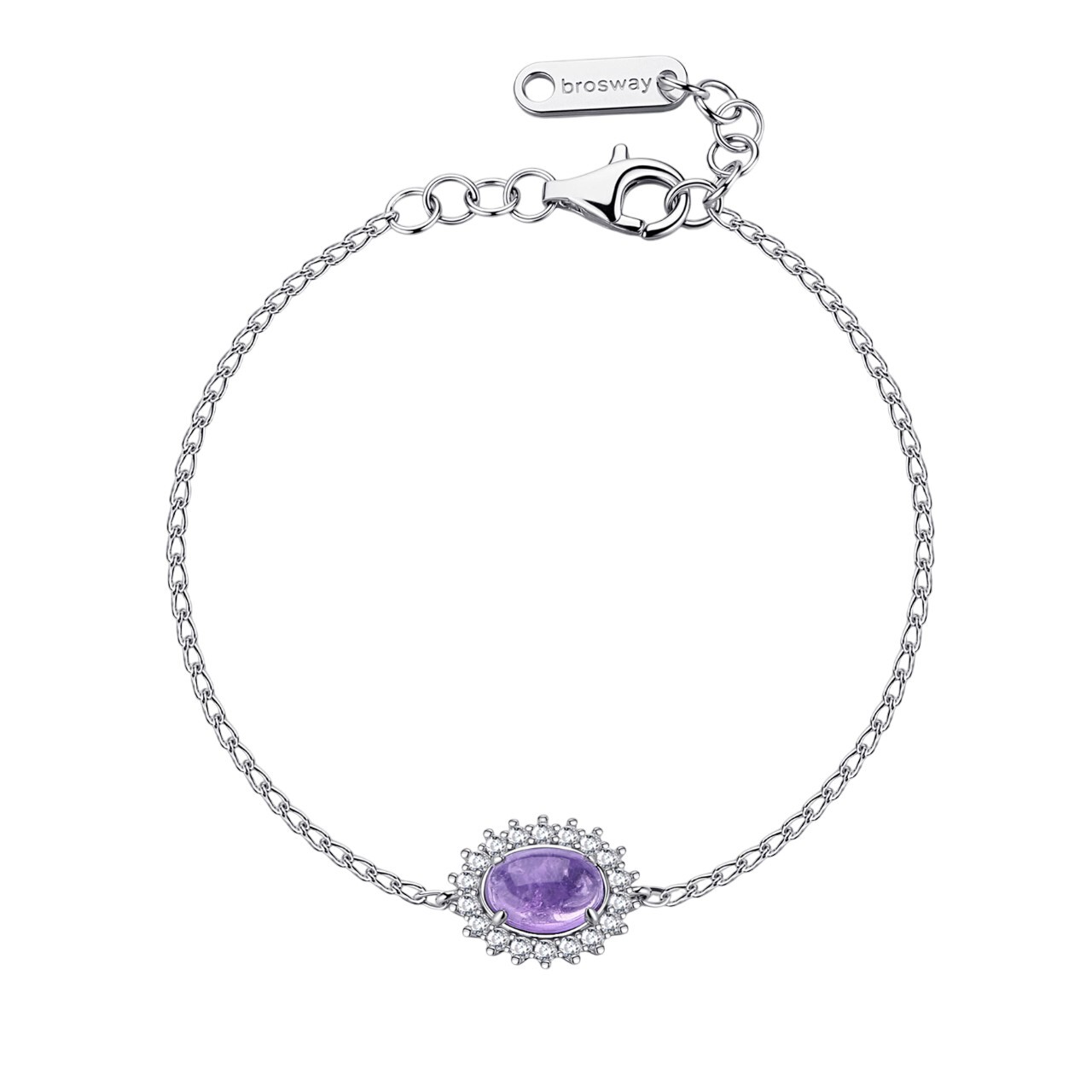 Brosway Strieborný náramok s ametystom a zirkónmi Fancy Magic Purple FMP128