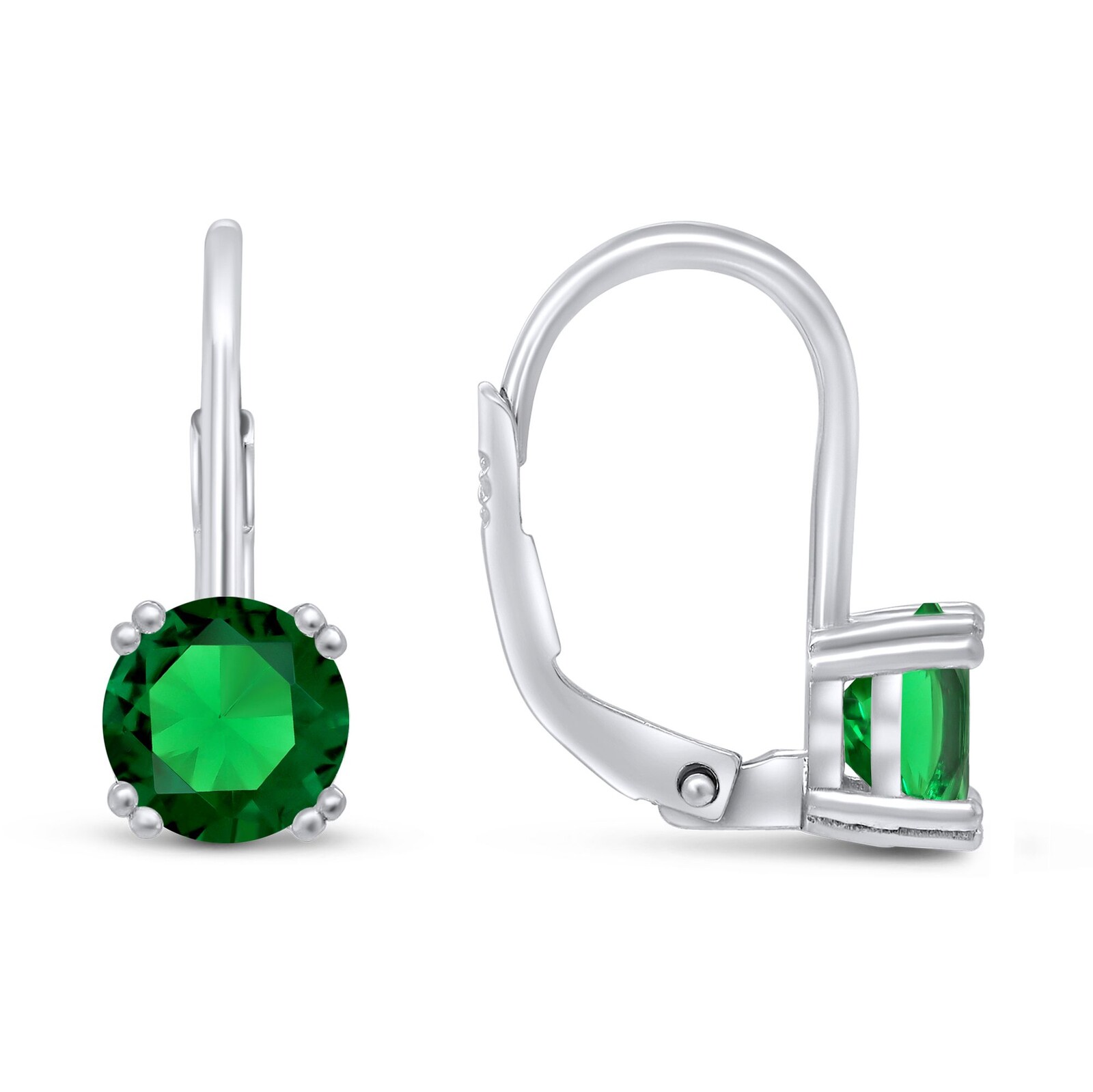 Brilio Silver Visiace strieborné náušnice so zelenými zirkónmi EA1013WG