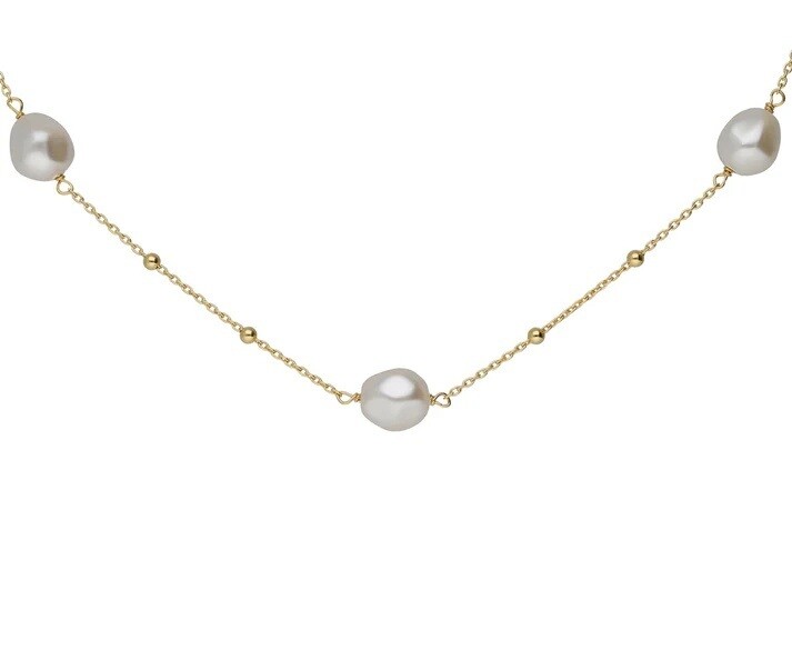 Victoria Cruz Pozlátený náhrdelník so syntetickými perlami Sera A5565-00DG