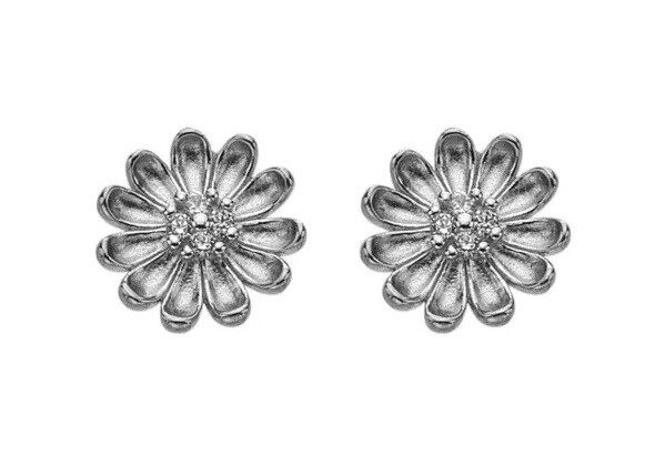 Hot Diamonds Strieborné náušnice Kvetina so zirkónmi Prúd of You Silver Whisper SWE009