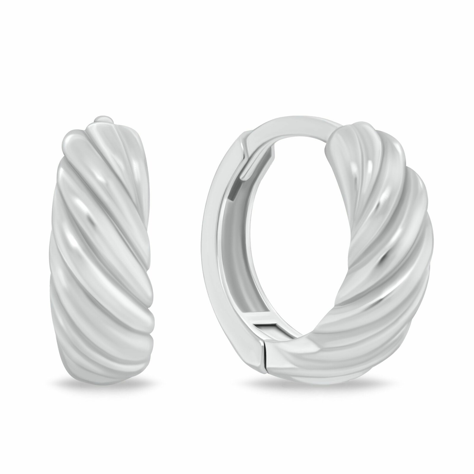 Brilio Silver Módne strieborné kruhové náušnice EA1216W