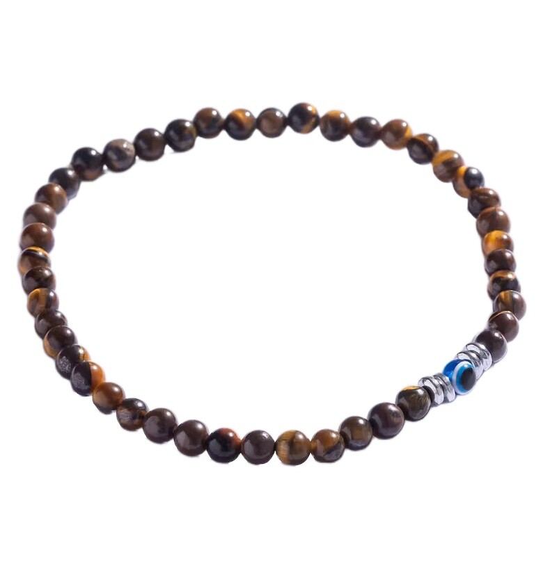 Marc Malone Korálkový náramok s tigrím okom pre mužov MCGB5093