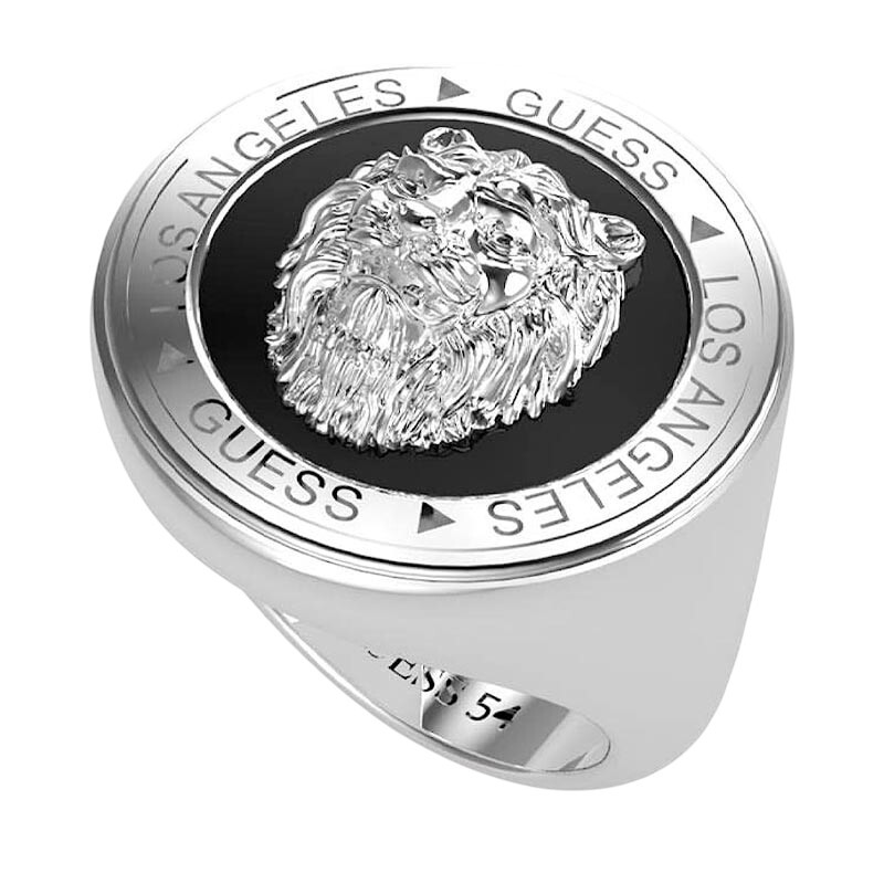 Guess Štýlový oceľový prsteň pre mužov Lion King JUMR01315JWSTBK 62 mm