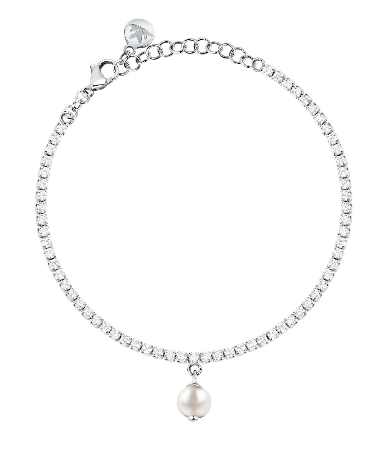 Morellato Tenisový strieborný náramok s pravou perlou Perla SXU58