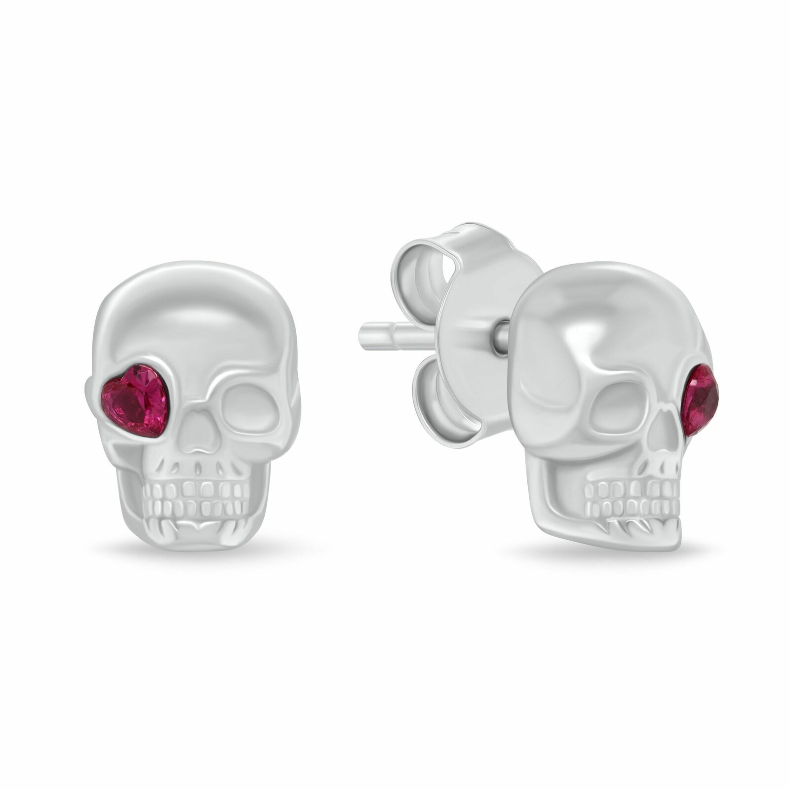 Brilio Silver Štýlové strieborné náušnice s kubickou zirkóniou Lebka EA1228W