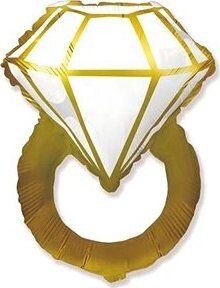 Balón fóliový svadobný prsteň – prstienok zlatý 80 cm – rozlúčka so slobodou