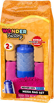 Wonder Factory Nevysychajúci piesok a modelína v taške – oranžová, červená a modrá