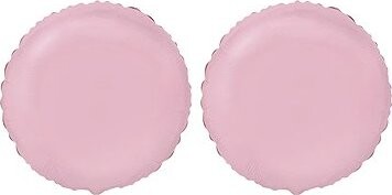 FLEXMETAL Balón fóliový – okrúhly, pastelovo ružový, 45 cm, 2 ks