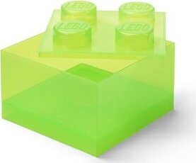 LEGO úložný box s vekom, priehľadne zelený
