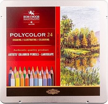 Koh-i-noor Polycolor 3824/24 Umelecké pastelky krajina v plechovom puzdre 24 ks