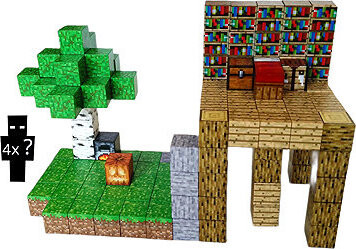 Toybit Magnetická stavebnica Minecraft Knižnica a magický strom 132 ks