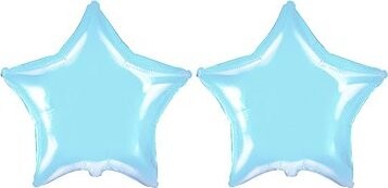 FLEXMETAL Balón fóliový – hviezda svetlomodrá, 45 cm, 2 ks