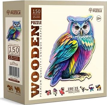 WOODEN CITY Drevené puzzle Moderná sova 150 dielikov