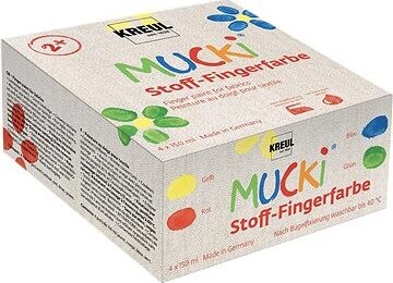 KREUL Mucki Sada prstových farieb na textil, 4 farby
