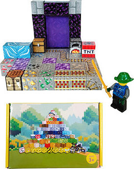 Toybit Magnetická stavebnice Minecraft Potál a TNT s postavičkou 51 ks